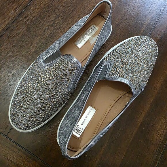 INC International Concepts Shoes - INC International Concepts Women’s Loafers Size 9.5 Sparkly Grey Slip-On NWOT